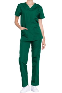 copertina di Set completo ospedaliero Cherokee Originals - casacca manica corta e pantalone Unisex tg XS Verde Cacciatore