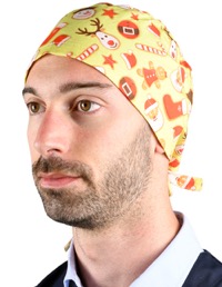 copertina di Cappellino - bandana - cuffia fantasia Giallo fantasia Natale
