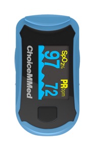 copertina di Pulsossimetro da dito OxyWatch MD300C29 colore azzurro