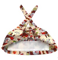 copertina di Bandana Medica Fantasia - Cuffia Unisex in Cotone con bottoni per mascherina Beige Fantasia Babbo Natale